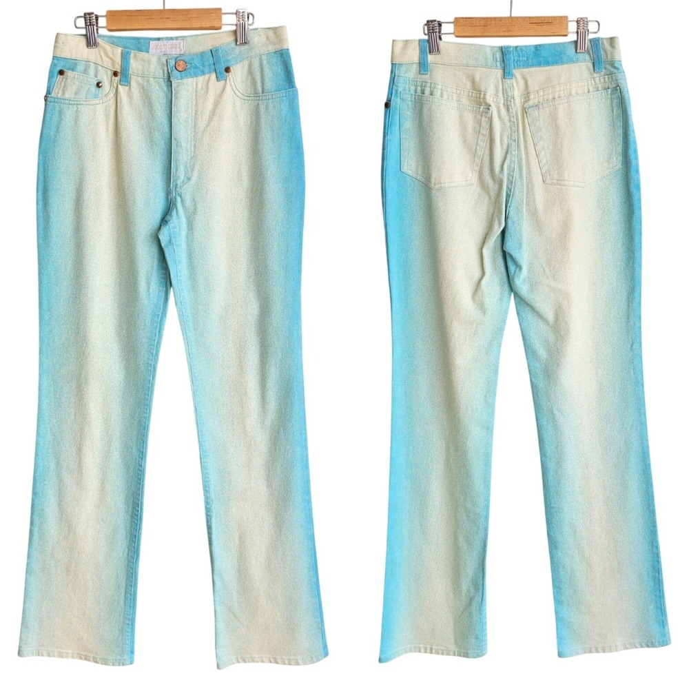 Roberto Cavalli Y2K Vintage Straight‎ Leg Jeans Ombre Dyed Denim Women XS